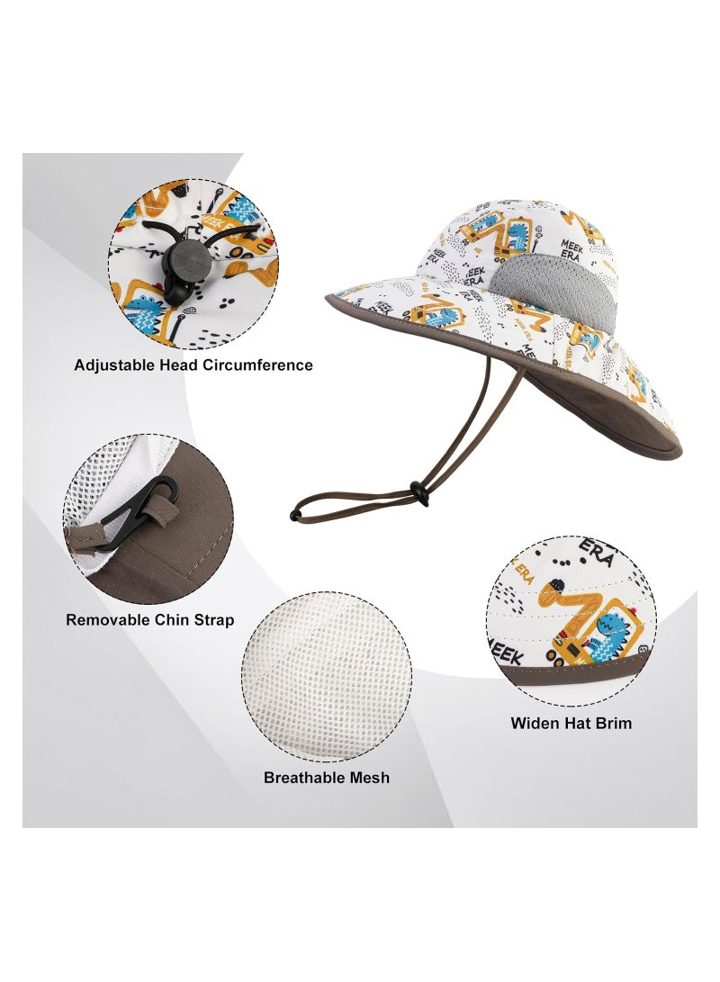 SYOSI Kids Sun Hat, Toddler Bucket Hat, Summer Beach Hat, Children's Fisherman Hat, Foldable Hat with Neck Flap Adjustable Wide Brim, UPF 50+ Sun Cap for Boys Girls, Suitable for 2-6 Years Old - Image 2
