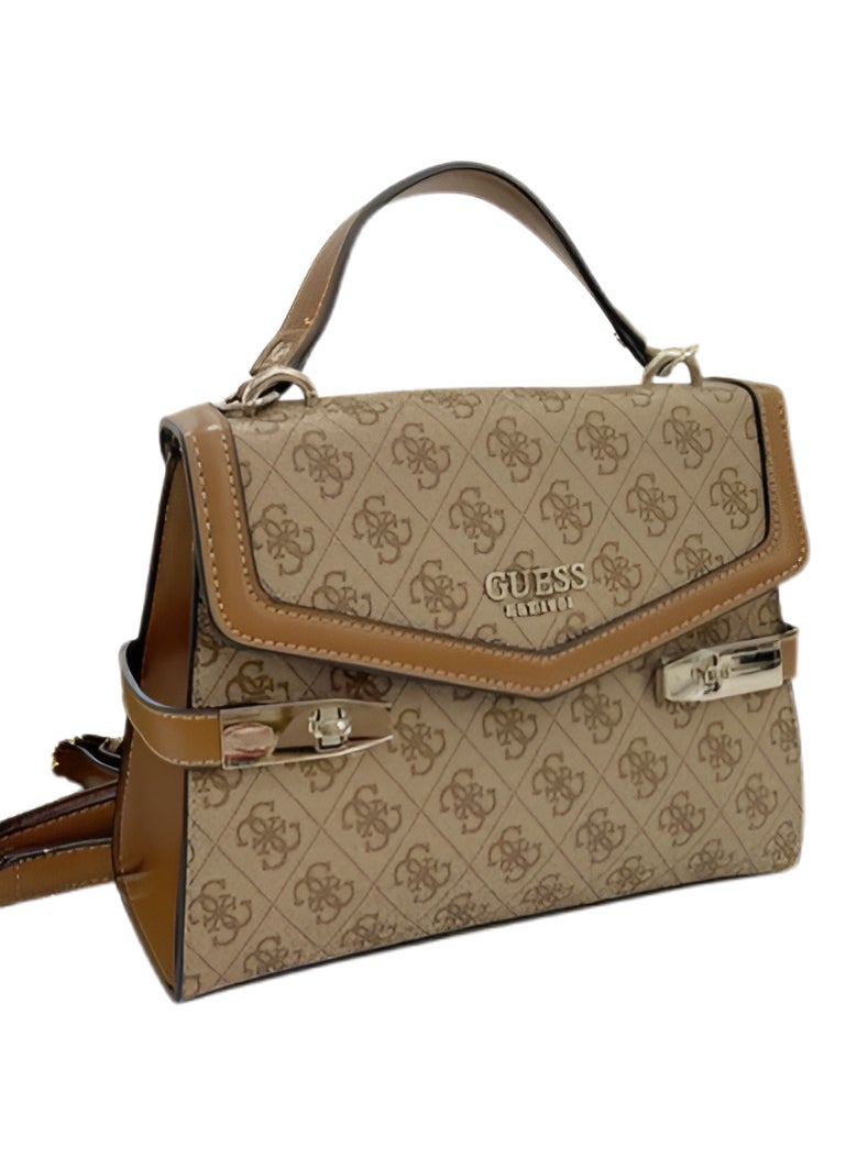 GUESS Guess Zadie Monogram Top Handle Flap Bag For Women  - Image 1