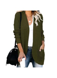 Generic Autumn And Winter New Cardigan Women's European And American Curved Placket Large Pocket Sweater Cardigan 