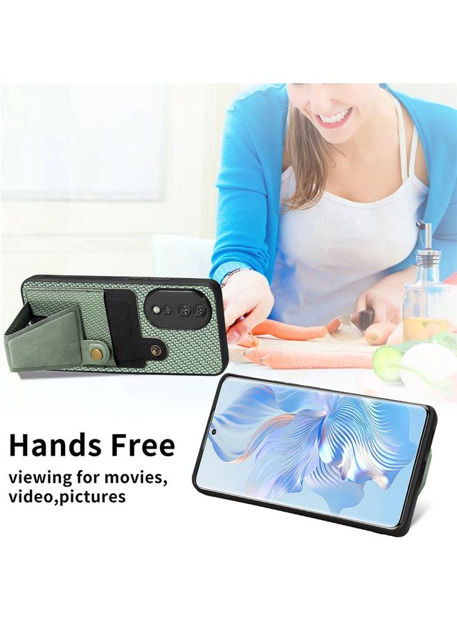 إيروريكس جراب هاتف Honor 80 Pro مصنوع من ألياف الكربون ومحفظة قابلة للطي وحامل للبطاقات على شكل حرف K - Image 5