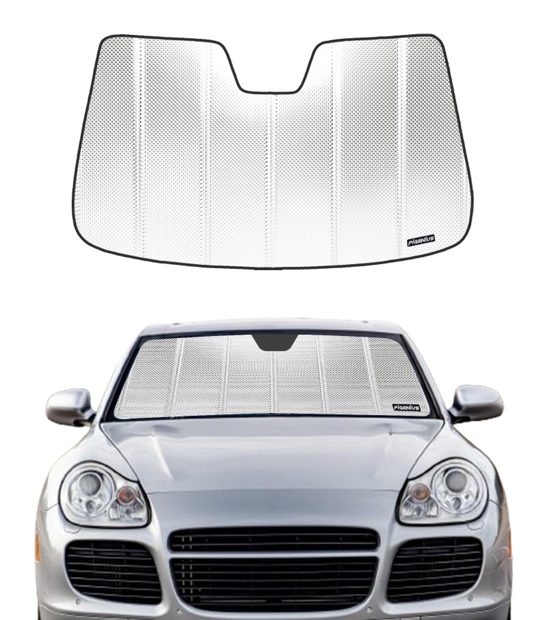 Pigenius Windshield Sun Shade for 20042018 Porsche Cayenne Front Window Sunshade with Storage Bag