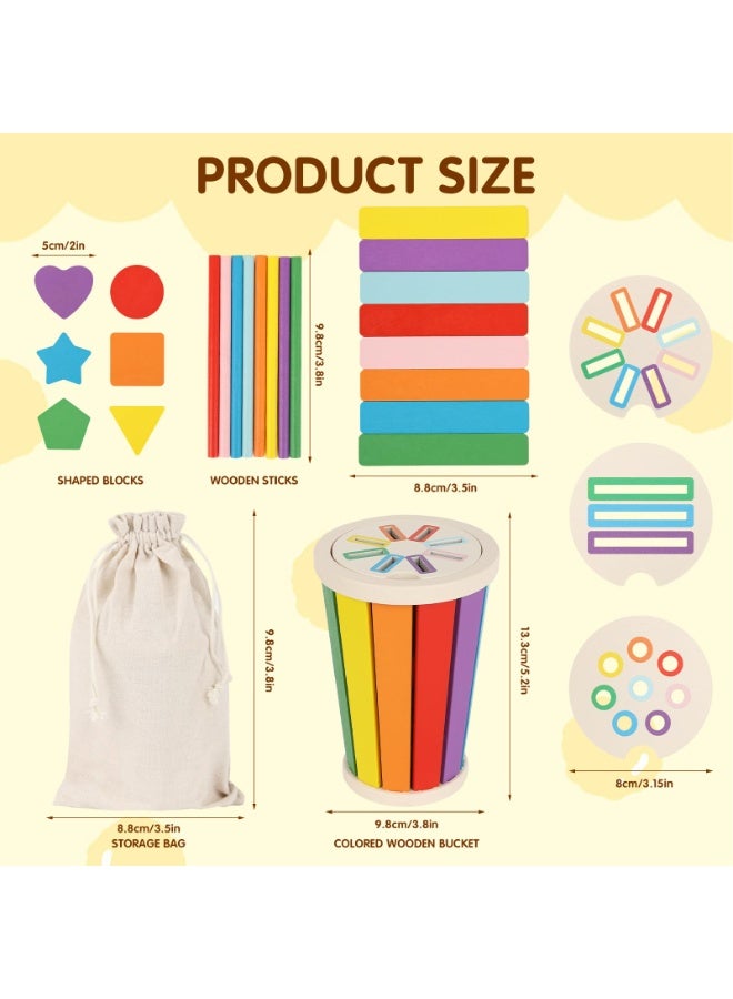 Montessori Toys for 1+ Wooden Color Sorting Toys for Toddlers 1-3 Year Old Toddlers Fine Motor Skills Development Color Sorting Fun - Image 3