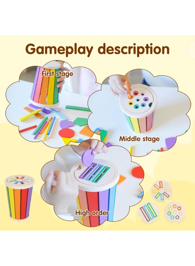 Montessori Toys for 1+ Wooden Color Sorting Toys for Toddlers 1-3 Year Old Toddlers Fine Motor Skills Development Color Sorting Fun - Image 5