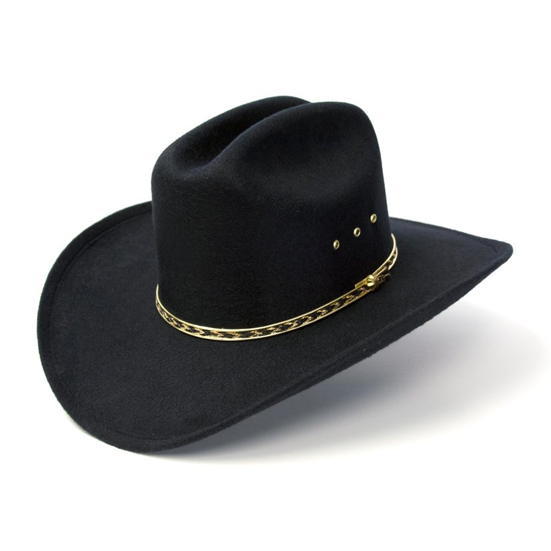 Western Express Felt Finish Cowboy Hat - Cattleman Style with Gold Hat Band | Cowboy & Cowgirl Hats for Men and Women - Image 1
