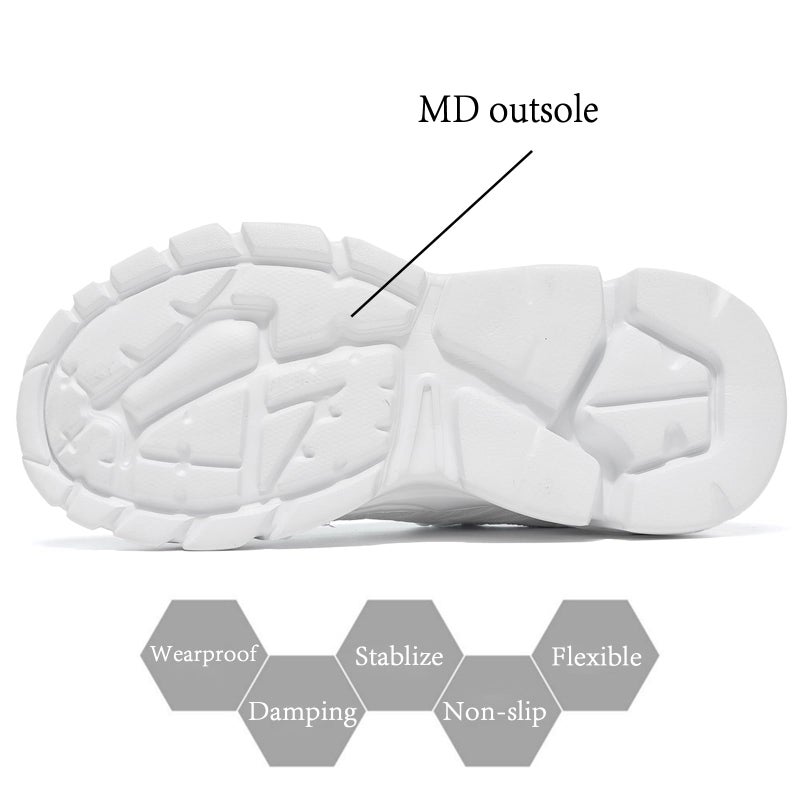 Socviis Womens Ladies Tennis Running Shoes Slip on Breathable Comfort Casual Walking Sneakers Work Zapatos White - Image 3