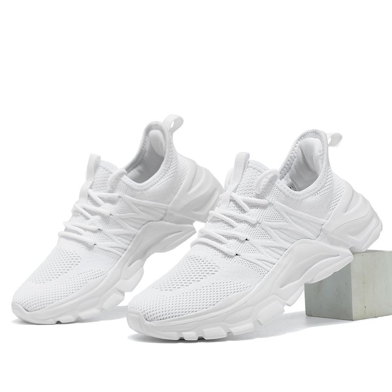 Socviis Womens Ladies Tennis Running Shoes Slip on Breathable Comfort Casual Walking Sneakers Work Zapatos White - Image 5