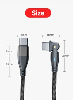 Generic USB C to USB C Fast Charging Cable 60W 2 Meters with USB A Adapter, 20V/3A 180° Rotating Fast Charge Cable, Nylon Braided Fast Charging Cord Type C Compatible with MacBook Pro Air, iPad Pro, Samsung  - Image 4