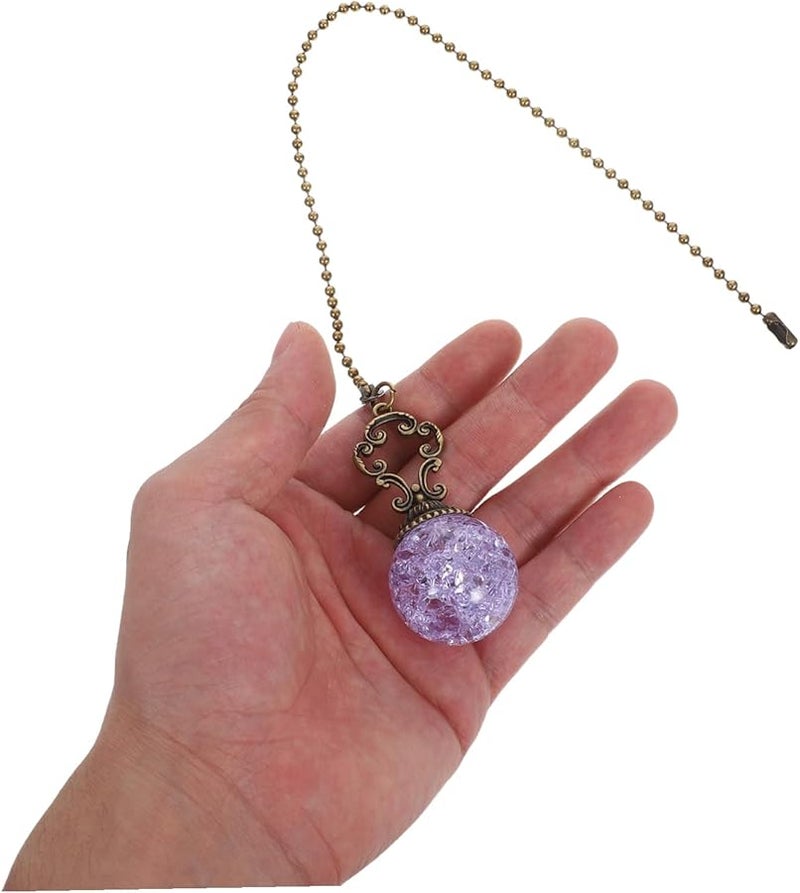 سلسلة سحب مروحة سقف كريستال أرجواني سحر التمديد 2 حزمة سهلة التركيب سلسلة خرزية زخرفية - Image 5