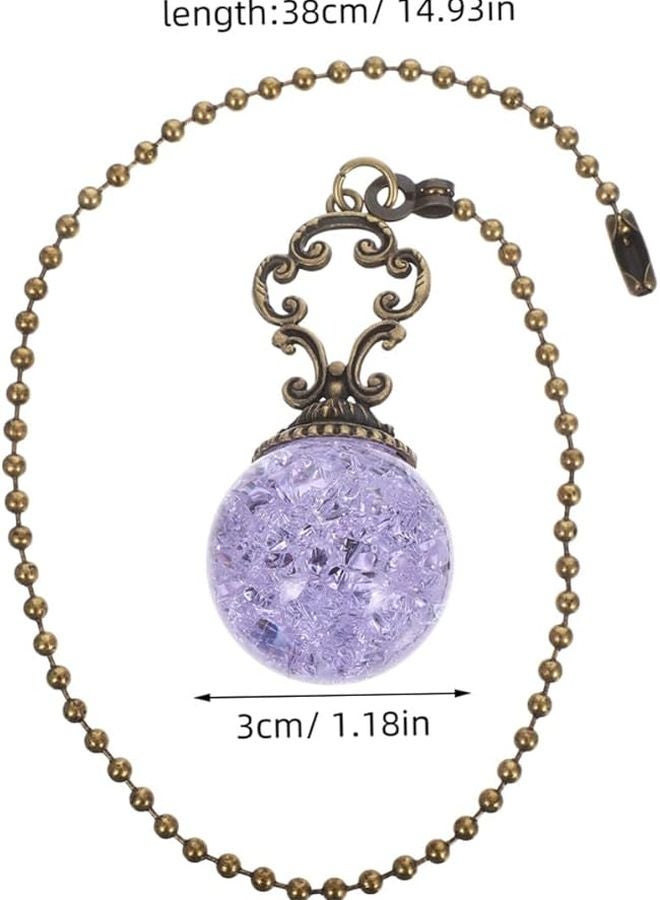 سلسلة سحب مروحة سقف كريستال أرجواني سحر التمديد 2 حزمة سهلة التركيب سلسلة خرزية زخرفية - Image 3