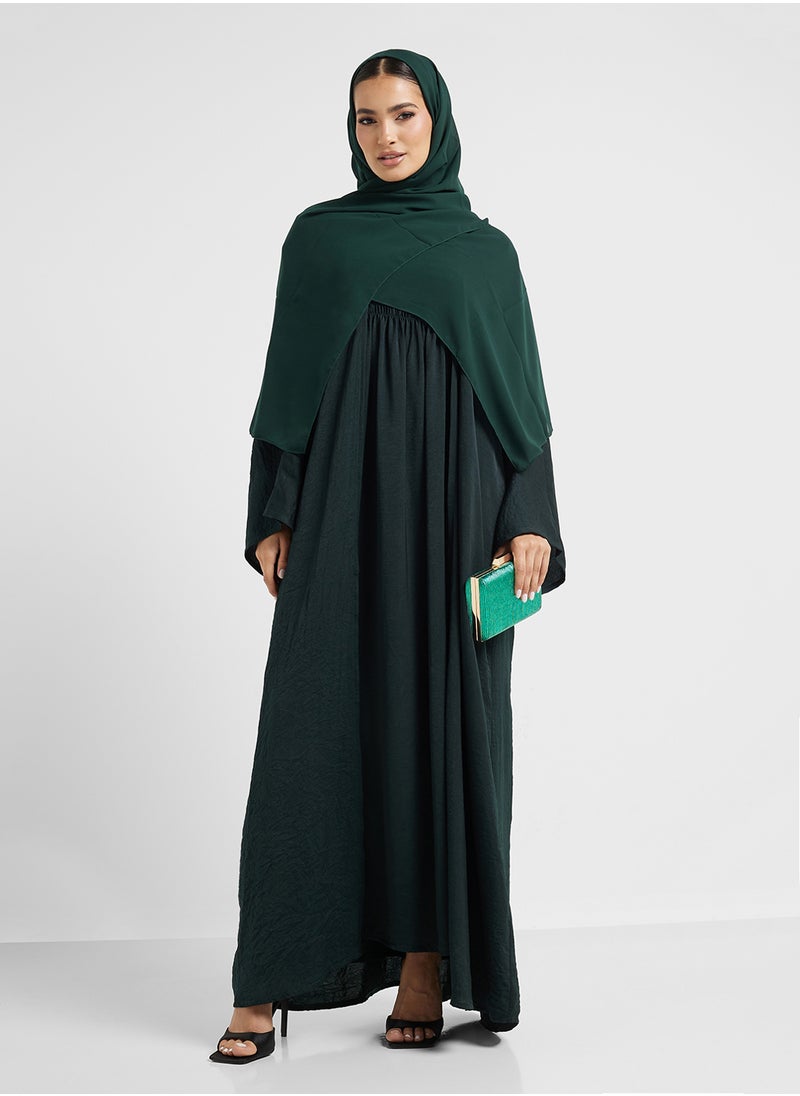 hayas closet Abaya with Inner Ruched Dress  - Image 1