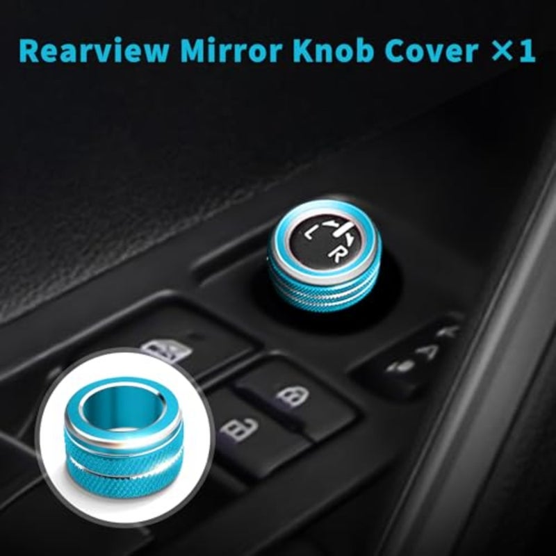 for 2020-2025 2026 Toyota Corolla and 2022-2025 2026 Corolla Cross Accessories, 4pcs Aluminum Alloy Knob Cover Trim Set - Rearview Mirror Switch, AC and Push Start - Image 3