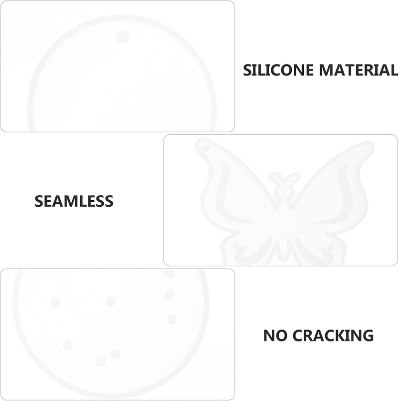 Safe silicone build STOBOK 3sets Epoxy Wind Chime Mold Butterfly Pendant Mold for Crafting Easy Release Washable and Reusable Compatible Resins for Home Decor Chemical free - Image 4