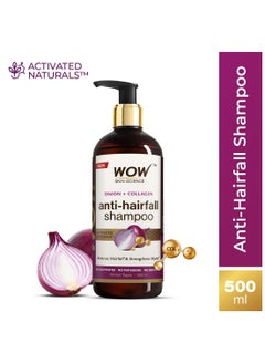 WOW WOW Skin Science Onion & Collagen Anti-Hairfall Shampoo|Reduces Hairfall|Strengthens Roots|Nourishes Scalp|Prevents Breakage|Enhances Hair Thickness and Shine|New & Improved Formulation|500ml  - Image 3