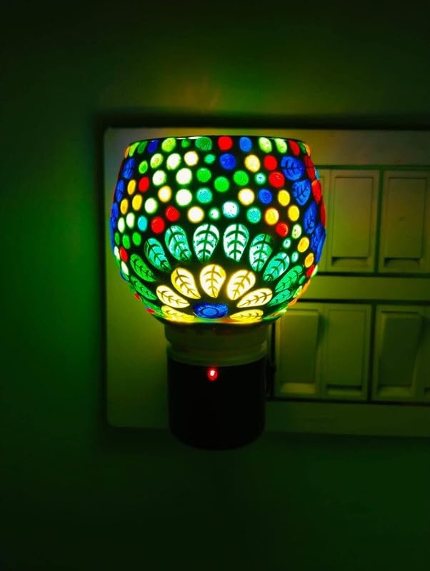 SHREE HANS CREATION | Kapur Dani Electrical Camphor Diffuser. Glass Kapoor Dhani Aroma Diffuser & Essential Oil Diffuser with On Off Switch to Toggle Between Burner & Night Lamp - Image 1