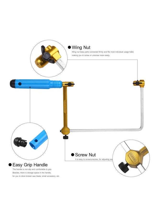 NIBEMINENT Adjustable U-Shaped Handsaw Blue/Gold/Silver  - Image 4