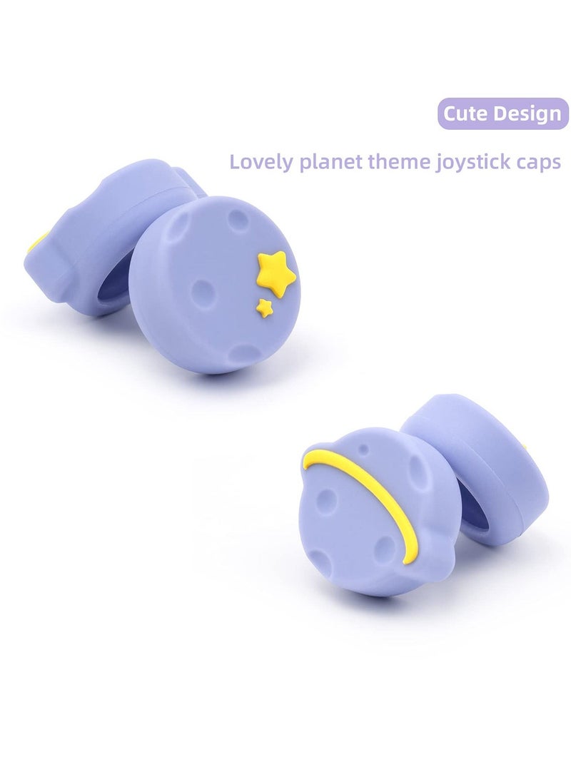 Generic - Thumb Grip Caps Compatible with Nintendo Switch / OLED / Switch Lite ,Soft Silicone Joystick Rocker Cover,4PCS (Purple Happy Planet Pattern) - Image 1