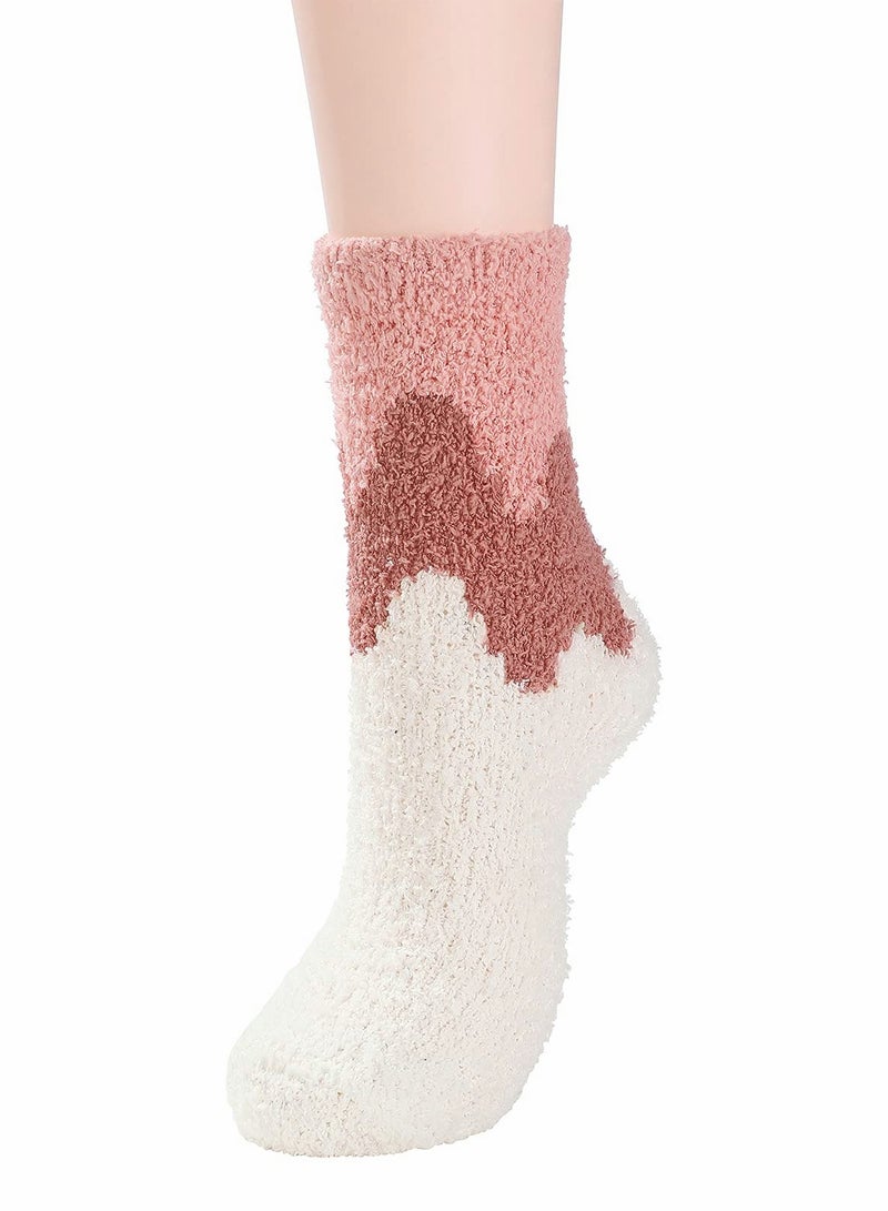 5 Pairs Womens Winter Socks Fluffy Soft Slipper Sleep Socks Fleece Fuzzy Socks Athletic Anti Slip Warm Socks Plush Microfiber Cozy Socks Home Sleep Gifts for Women - Image 5