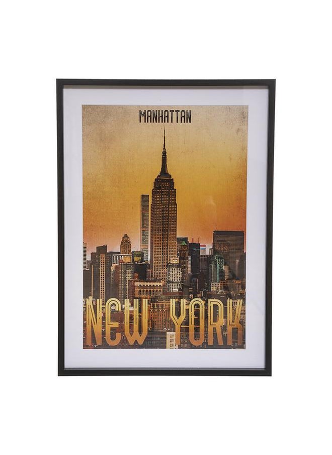 atmosphera Wall Mounted Decorative Easy-Hanging City Poster Frame Multicolor 52 x 72cm 185909 