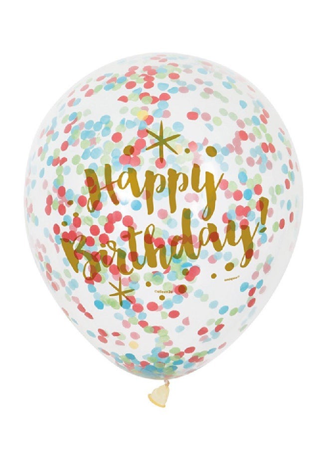 Unique 6-Piece Glitzy Birthday Confetti Balloons 12inch - Image 2