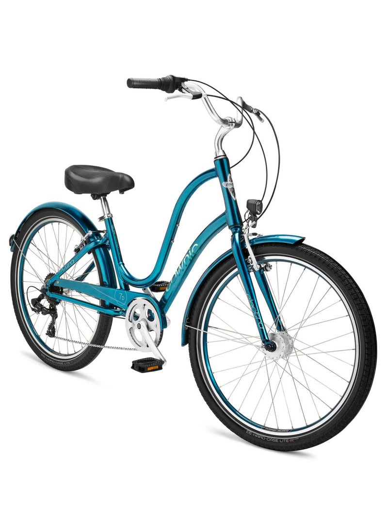 Electra Bicycle Company Electra Townie Original 7D EQ Women's City Bike, 26 Inch, 7-Speed, Aluminium Step-Thru Frame, Ocean Blue - Image 1
