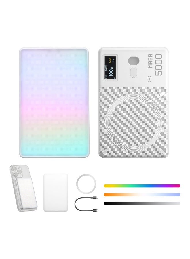 Godox Godox MA5R Magnetic RGB Selfie Light & Power Bank – Full Color Fill Light with 14 FX Modes, 1800K–10000K CCT, CRI95+, APP/NFC Control, USB-C Rechargeable, Compatible with iPhone & Android - Image 1