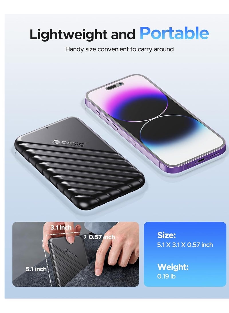 أوريكو حاوية محرك أقراص ثابتة خارجي مقاس 2.5 بوصة USB 3.0 إلى SATA III لـ 7 مم و9.5 مم SATA HDD SSD أداة مجانية [يدعم UASP] أسود (25PW1-U3) - Image 4