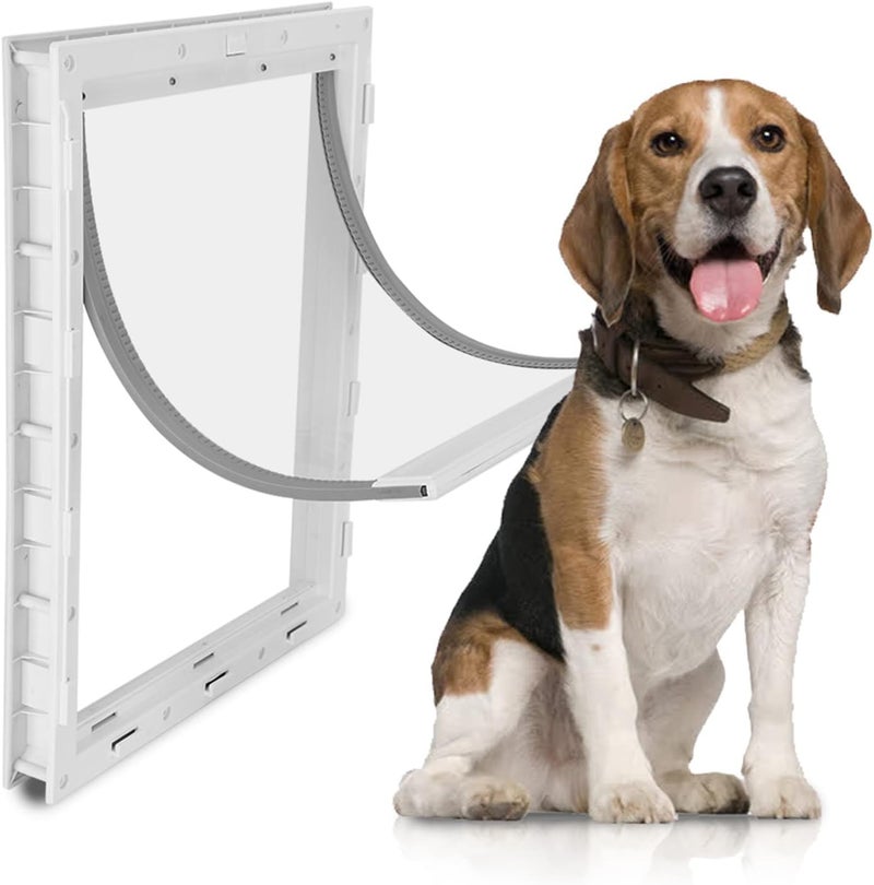 Largest Pet Door Easy Installation Dog Fence Magnetic Entry and Exit White, Wall Embedded Dog Door for Large Dogs, ABS Material (White) - Image 5
