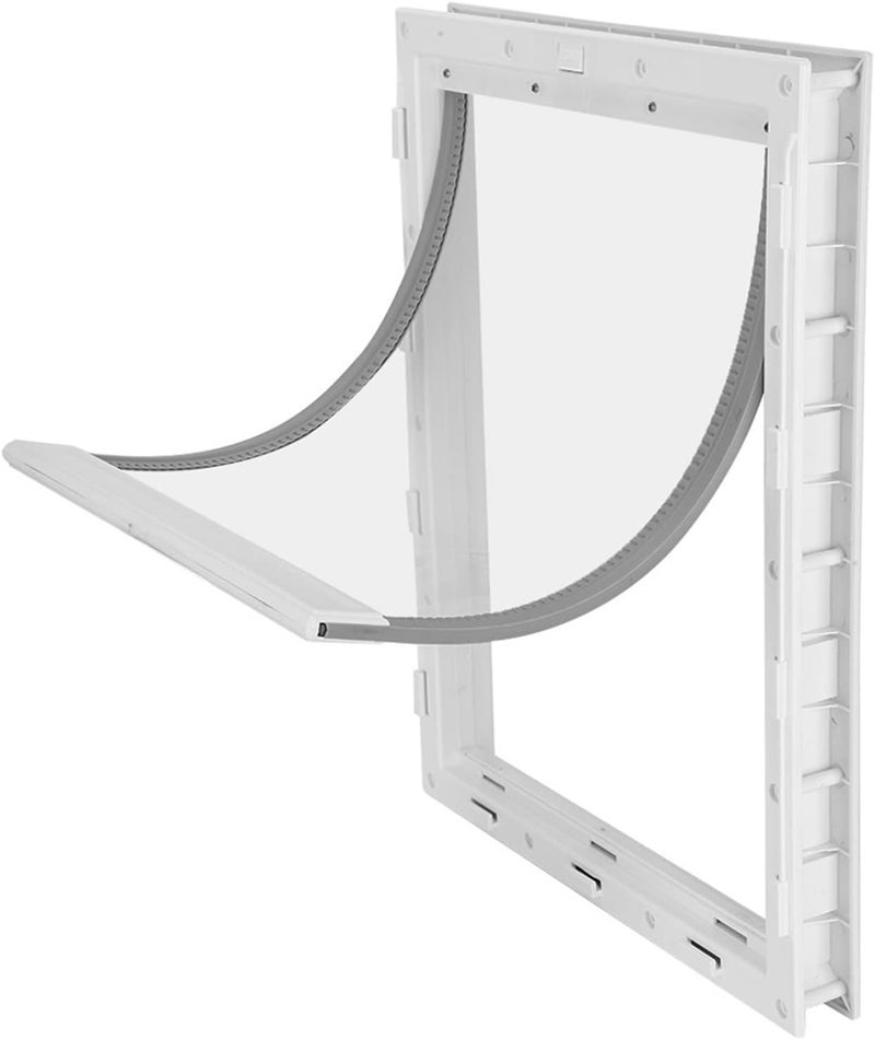 Largest Pet Door Easy Installation Dog Fence Magnetic Entry and Exit White, Wall Embedded Dog Door for Large Dogs, ABS Material (White) - Image 3