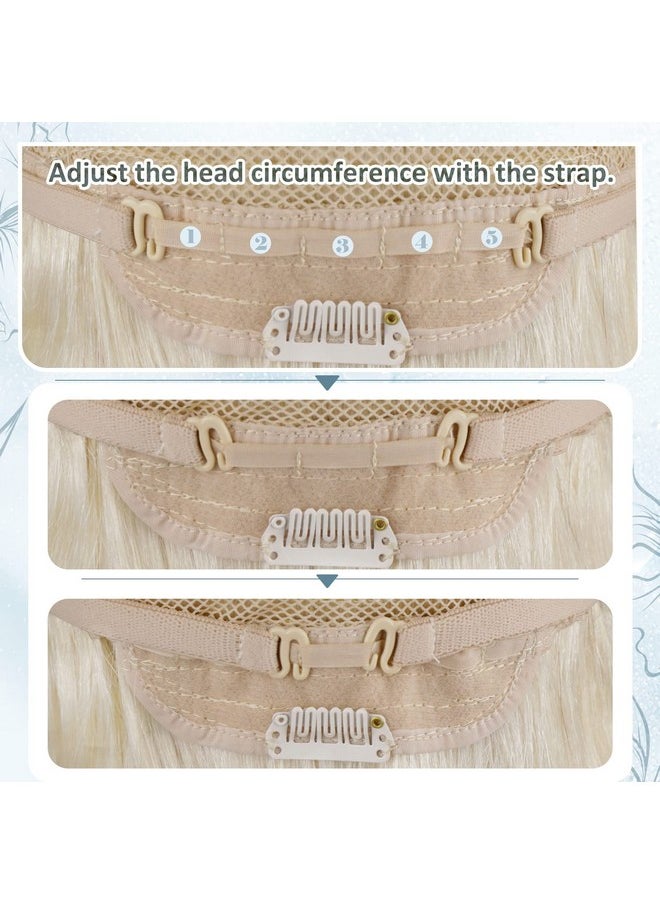 RUNATURE Unature U Part Wig Human Hair Blonde 16 Inch Medium Cap Human Hair U Part Wigs 3/4 Full Head Half Wig Human Hairpiece Platinum Blonde U Shape Hair Extensions Straight U Wigs 120G  - Image 4