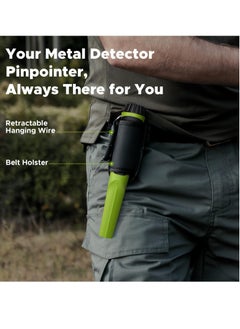SYOSI Metal Detector Handheld Pin pointer Fully Waterproof 360° Search Pin Pointer Wand High Sensitivity Detectors Treasure Pinpointing Finder Probe Suitable for Adults & Kids (Green)  - Image 5