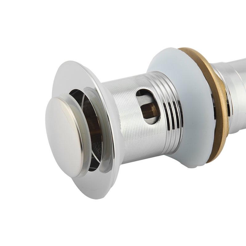 G1 1/4" Chrome Plated Stainless Steel Bathroom Basin Sink Pop Up Drain Assembly with Overflow - Image 4