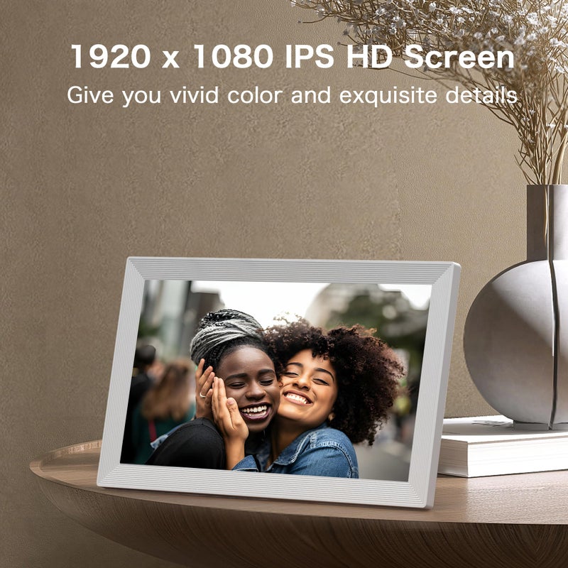Pastigio Digital Picture Frame WiFi, 15.6 Inch Frameo Digital Photo Frame, 32GB Memory, 1920*1080 IPS HD Touch Screen, Auto-Rotate, Share Pictures Video Instantly, Gift for Mom, Wedding, Birthday, Anniversary - Image 3