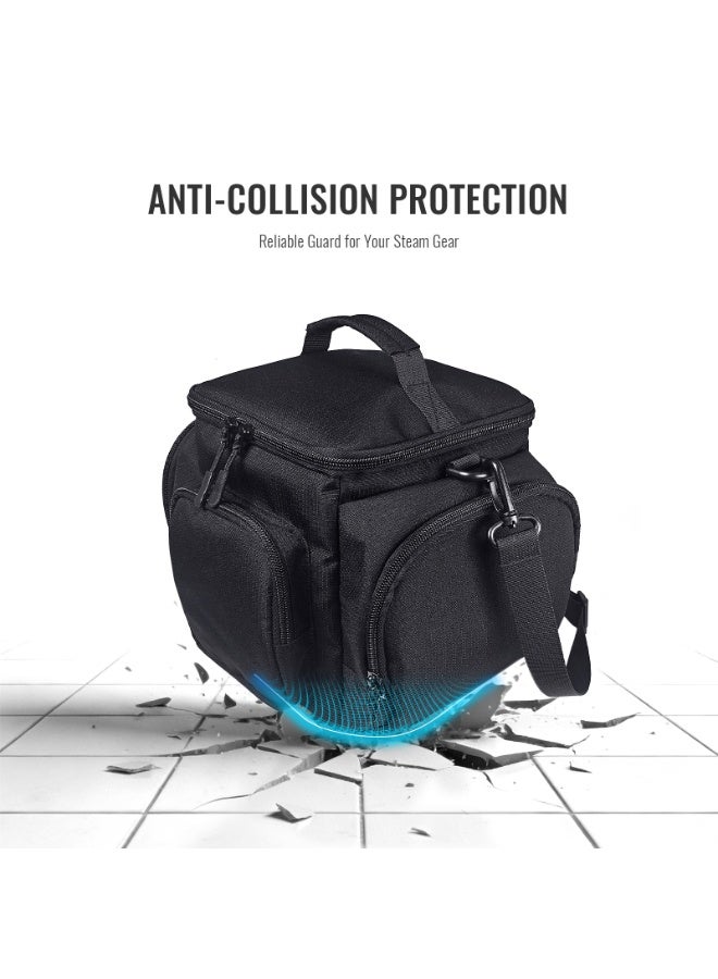 JYS Multifunctional carrying case for the Steam Deck, featuring a spacious design with multiple compartments to hold your console, controllers, power adapter, cables, memory cards and accessories—keeping everything neatly organised in a single portable case. Water-resistant and hard-wearing. - Image 4