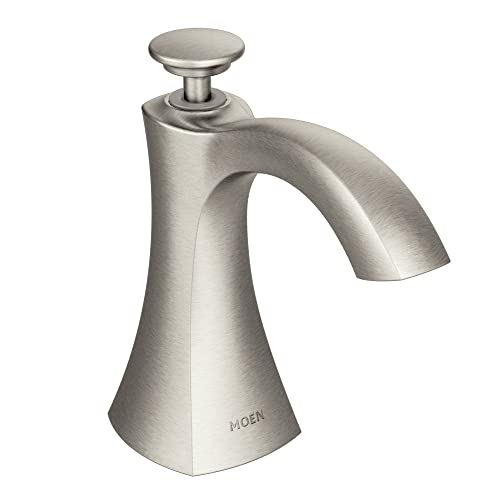 Moen S3948SRS Transitional Deck Mounted Kitchen Soap Dispenser with Above the Sink Refillable Bottle, Spot Resist Stainless - Image 1
