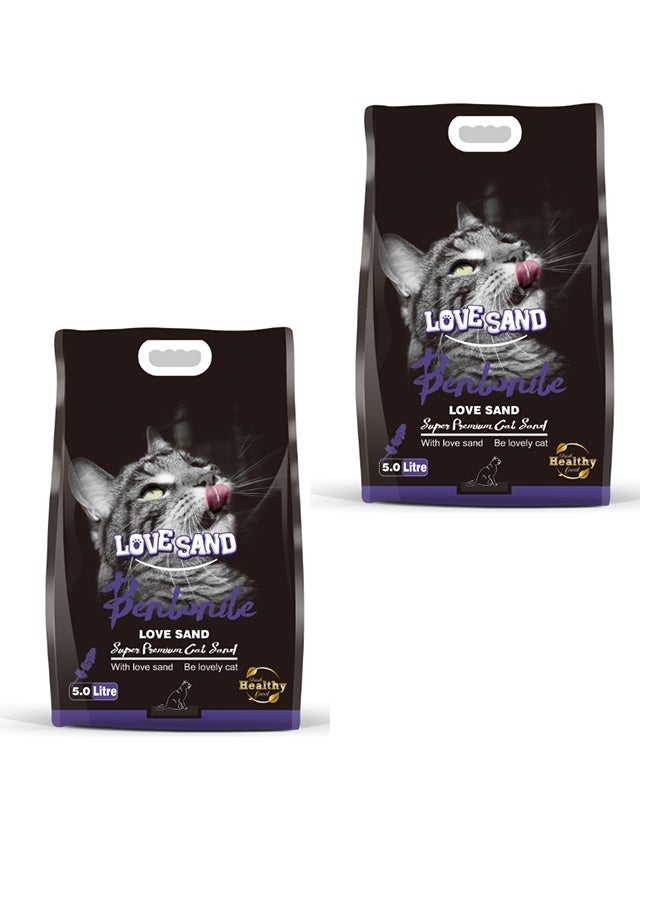 JCB CHIC Cat Litter，5L Bentonite Cat Litter,100% Strong Natural Clumping Bentonite, High Absorption, Low Dust, Odor Control, Easy Scooping, Non Flushable, Non-Stick Paw(Pack of 2X4Kg (8Kg/10L) - Image 1