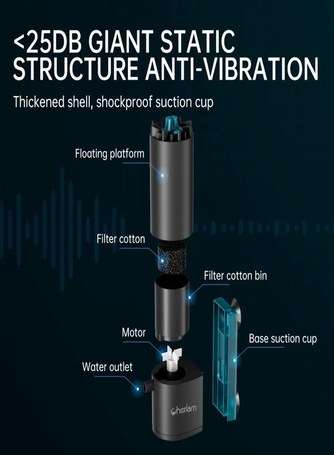 VAYINATO Cherlam 3W | 300L/Hr Aquarium Oil Film Processor with Waterfall Design | Silent Fish Tank Filter for Oxygenation, Circulation & Crystal Clear Water - Image 4