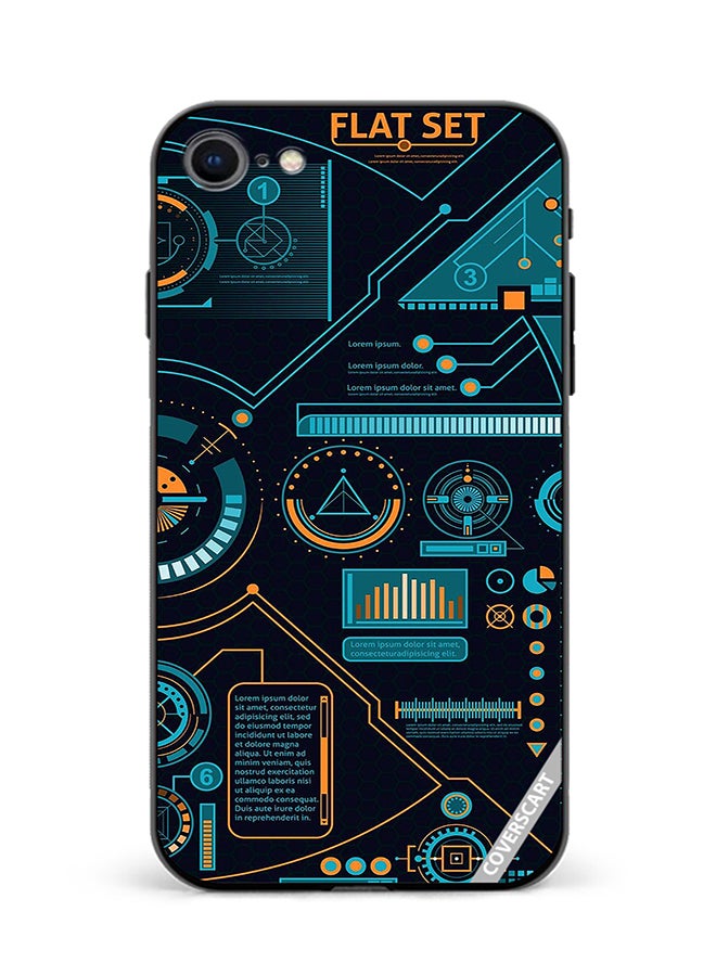 Protective Case Cover For Apple iPhone 7 Abstract Design Multicolour