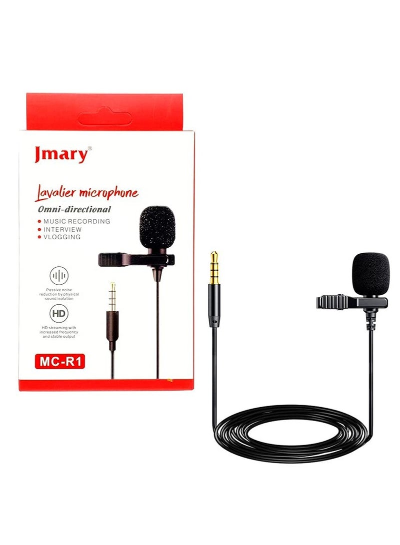 Jmary Professional Lavalier Lapel Microphone Omnidirectional Condenser Mic - Image 1