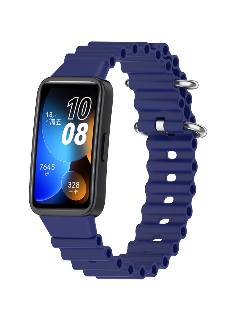 Generic - Ocean Band for Huawei Watch Fit Adjustable Silicone Stretchy Sport Strap Women Men Replacement Wristband (Blue) - Image 1