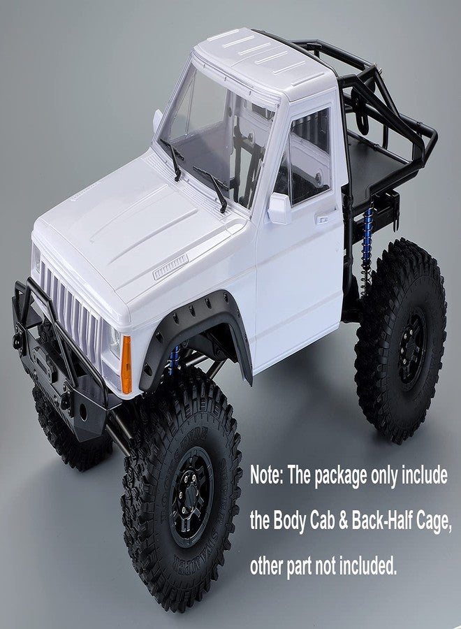 LAFEINA RC Crawler Body Cab & Back-Half Cage Body Shell for 1/10 RC Crawler TRX4 SCX10 90046 AT4 GEN 8 Scout II (White) - Image 4