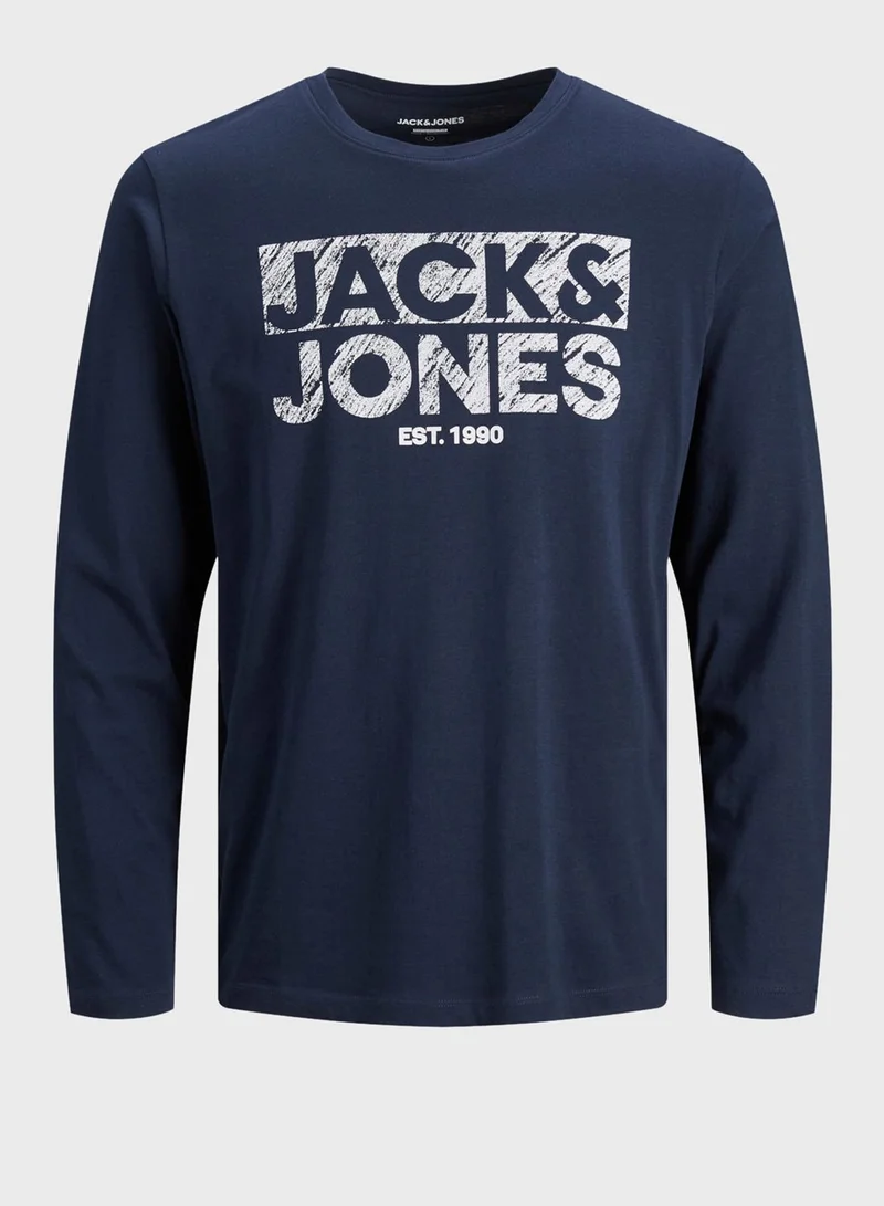 JACK & JONES Logo Regular Fit Crew Neck T-Shirt