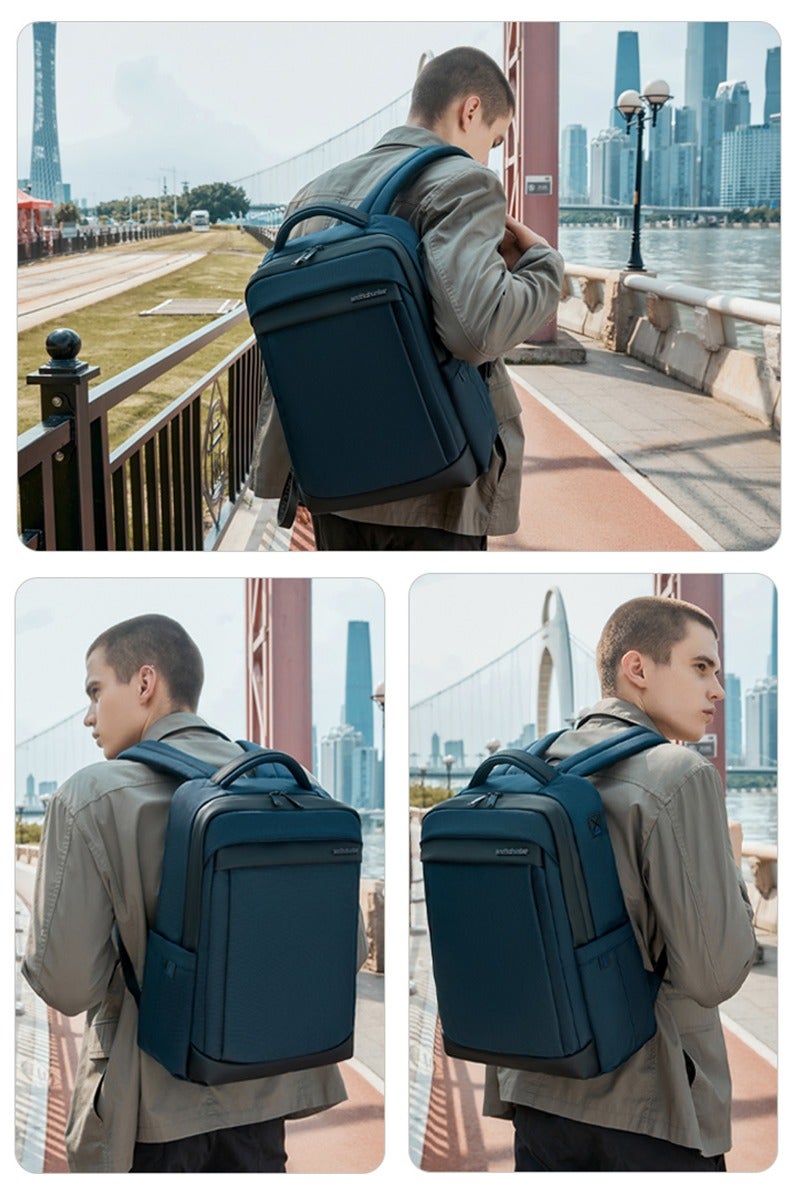 أركتيك هانتر حقيبة ظهر مدرسية خفيفة الوزن للكمبيوتر المحمول للأولاد، حقيبة سفر متينة ومقاومة للتآكل مع منفذ سماعة أذن للعمل، لون أزرق - Image 2