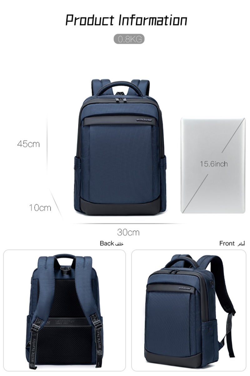 أركتيك هانتر حقيبة ظهر مدرسية خفيفة الوزن للكمبيوتر المحمول للأولاد، حقيبة سفر متينة ومقاومة للتآكل مع منفذ سماعة أذن للعمل، لون أزرق - Image 3