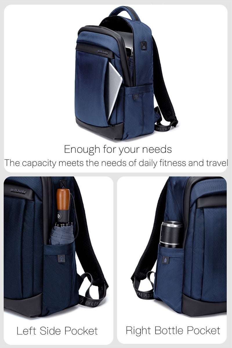 أركتيك هانتر حقيبة ظهر مدرسية خفيفة الوزن للكمبيوتر المحمول للأولاد، حقيبة سفر متينة ومقاومة للتآكل مع منفذ سماعة أذن للعمل، لون أزرق - Image 4