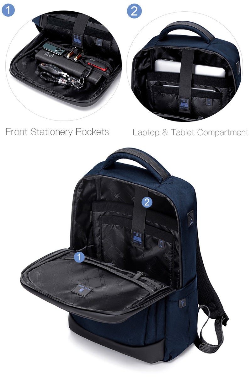 أركتيك هانتر حقيبة ظهر مدرسية خفيفة الوزن للكمبيوتر المحمول للأولاد، حقيبة سفر متينة ومقاومة للتآكل مع منفذ سماعة أذن للعمل، لون أزرق - Image 5