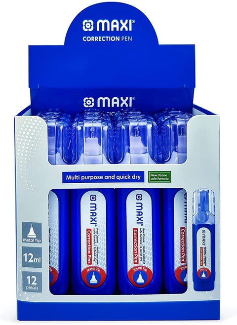 12-Piece Metal Tip Correction Pen 12ml Content