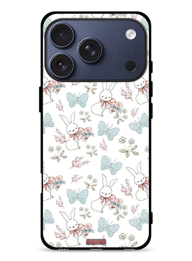 Tolwak غطاء حماية آبل آيفون 17 برو مع تصميم الأرنب والفراشات - Image 1