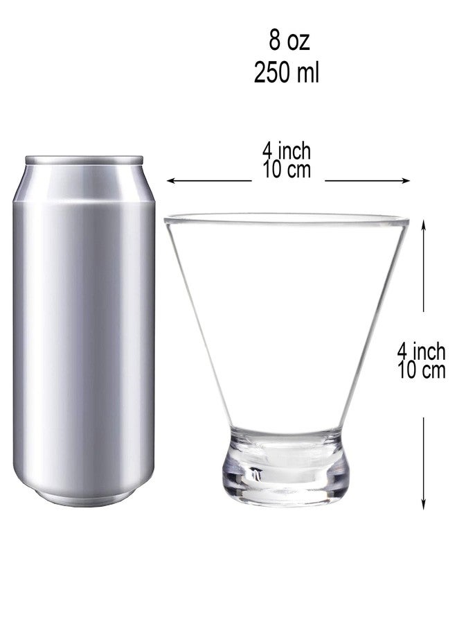 Youngever 6 Pack Plastic Martini Glasses, 8 Ounce Shatterproof Martini Cups, Stemless Martini Glasses - Image 2