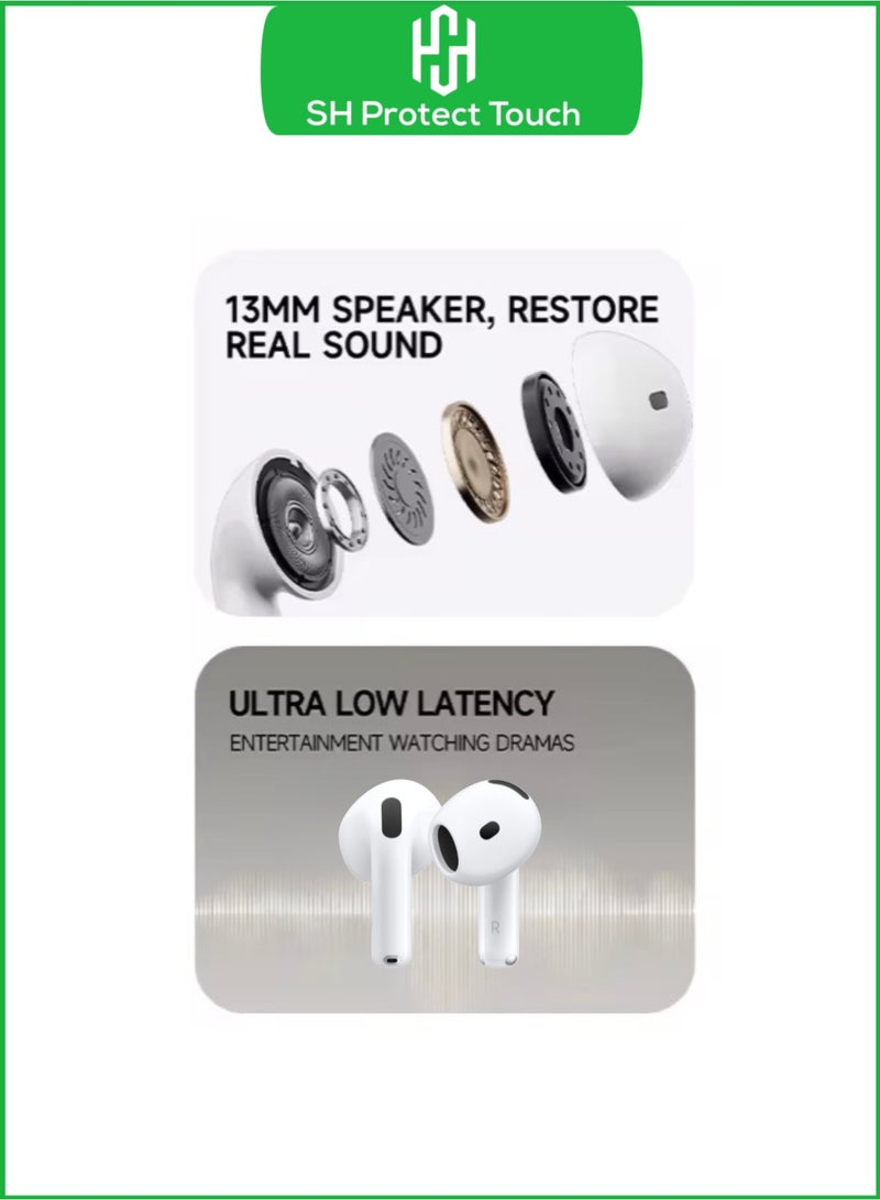 SH PROTECT TOUCH Wireless  Bluetooth Headphones Earbuds-4 , Personalized Audio, Transparency Mode, USB-C Charging Case , Wireless Charging with Case  + lanyard loop - Image 5