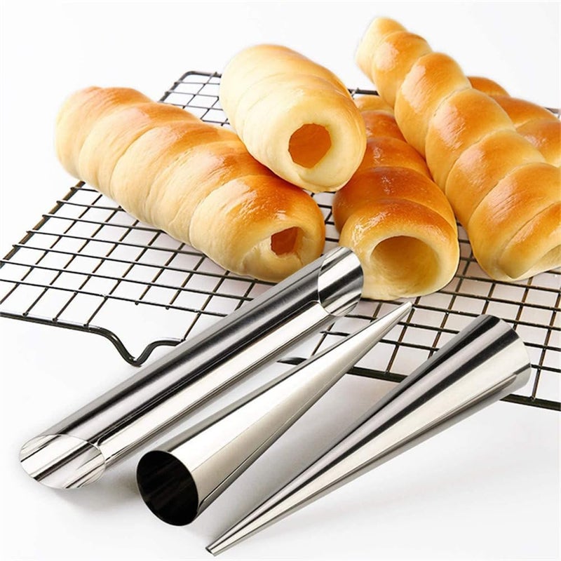 for Cream roll Baking Mold Set, Cream Corner Mold Set Cream Stainless Steel Cream roll Tube Mold Cone Baking Mold